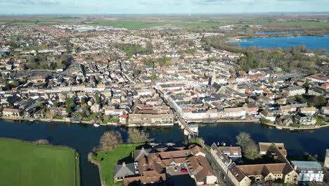 St-Ives-Cambridgeshire-UK-high-drone-aerial-point-of-view