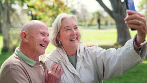 Happy,-selfie-and-senior-couple-at-park-for-love