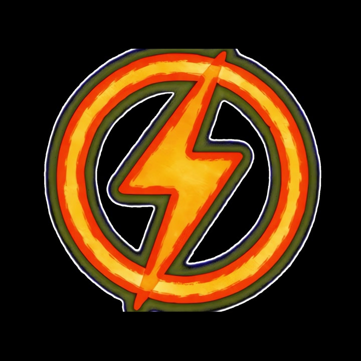 Animated Yellow Lightning Bolt Symbol Inside a Circle