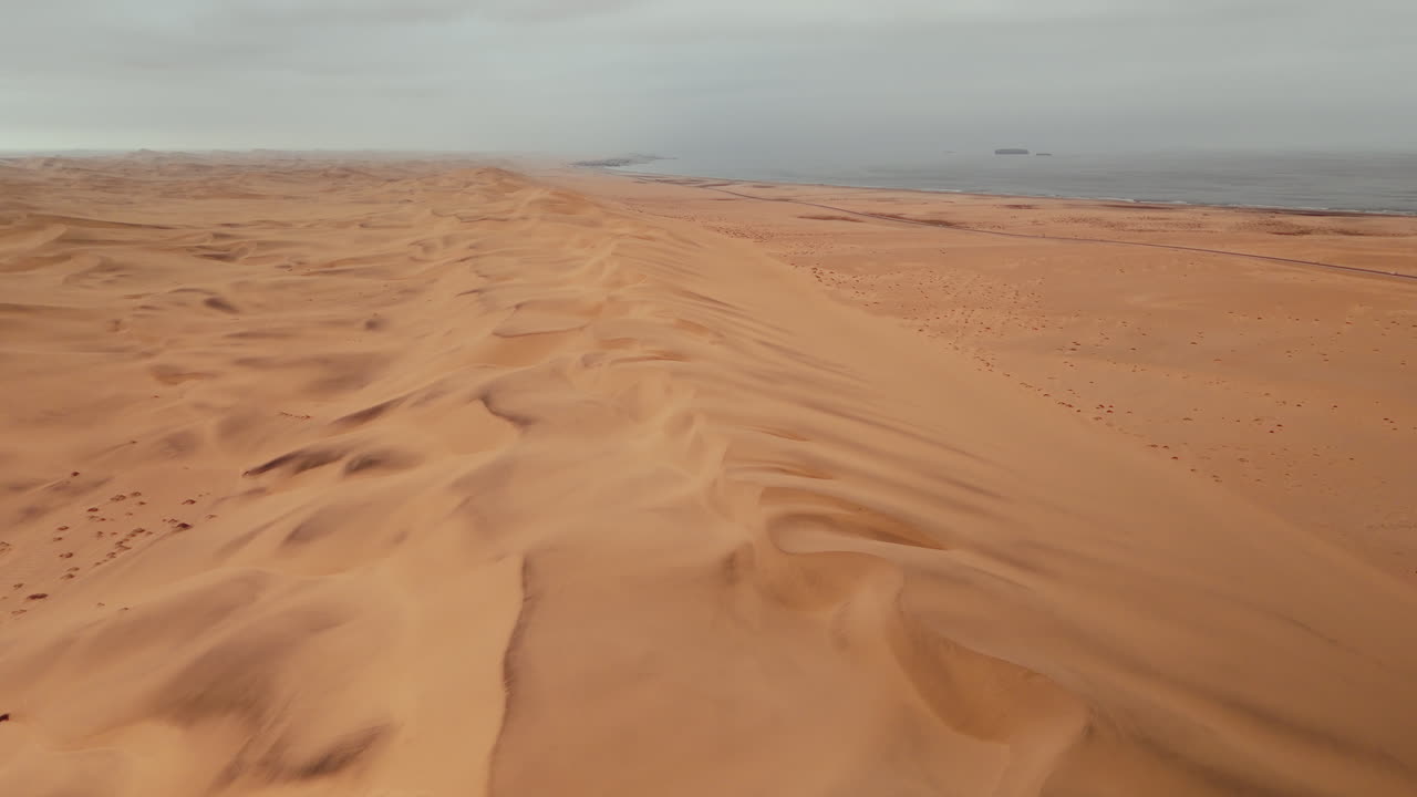 Aerial View of Namibian Desert Coastline