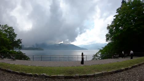 time lapse of lake chuzenji on a cloudy day in nikko national park, nikko city, tochigi prefecture