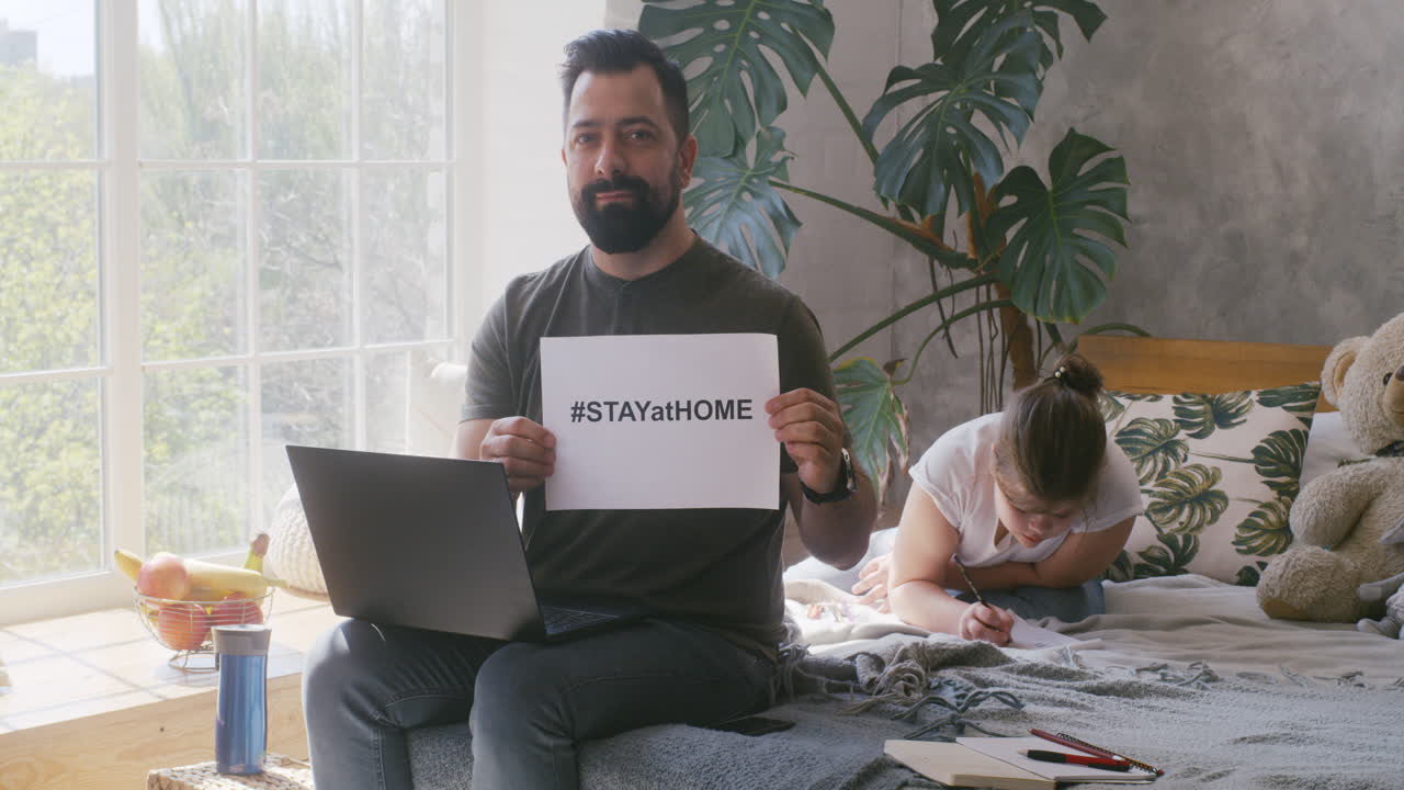 Family staying at home during quarantine