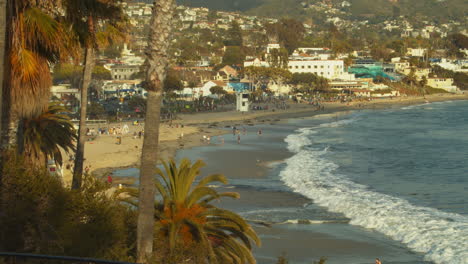 a popular pacific coast beach community in southern californian during the late afternoon.