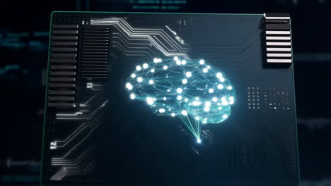 artificial intelligence brain on circuit board