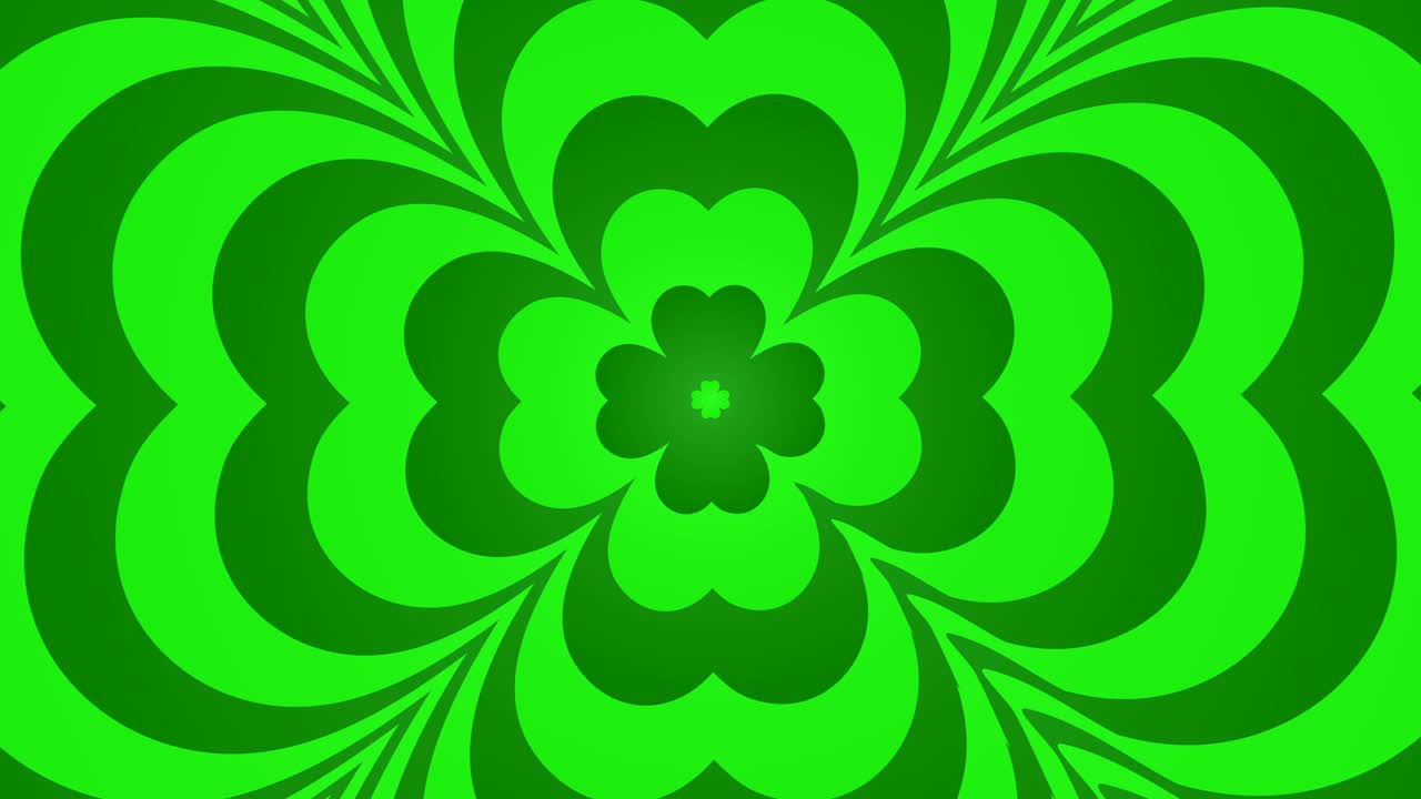 four leafed clover saint Patrick day Irish holiday seamless loop motion background