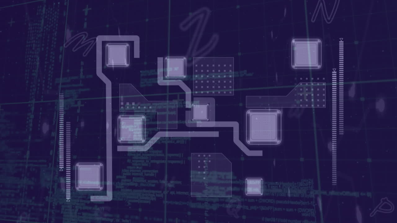 animation der datenverarbeitung und des verbindungsnetzes