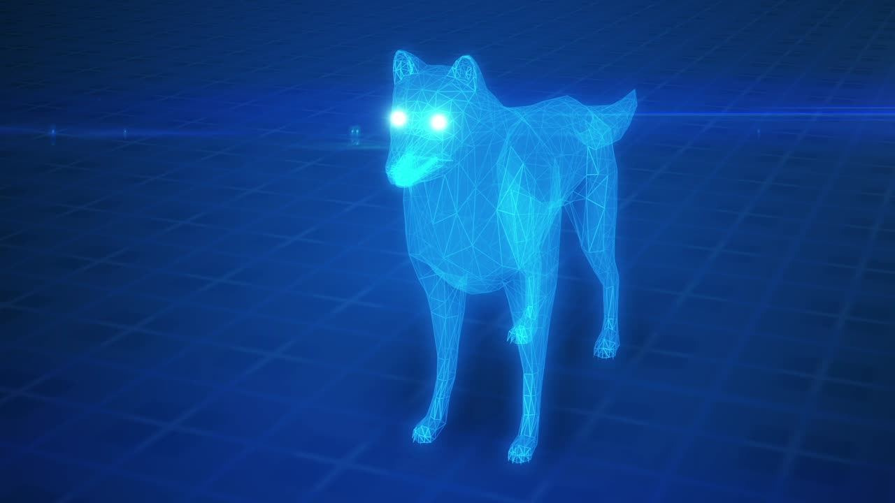 Wireframe Dog 3D Model