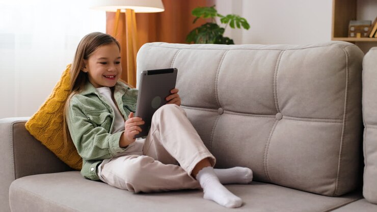 Little girl in the living room
