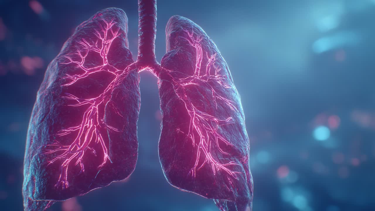 A Captivating Close-Up of Lungs Illuminated with Vibrant Colors Showcasing Intricate Vascular Structures and Their Breathtaking Anatomy for Artistic Exploration