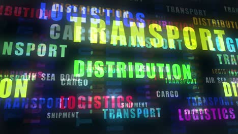 logística de transporte y distribución de bucle de texto concepto abstracto