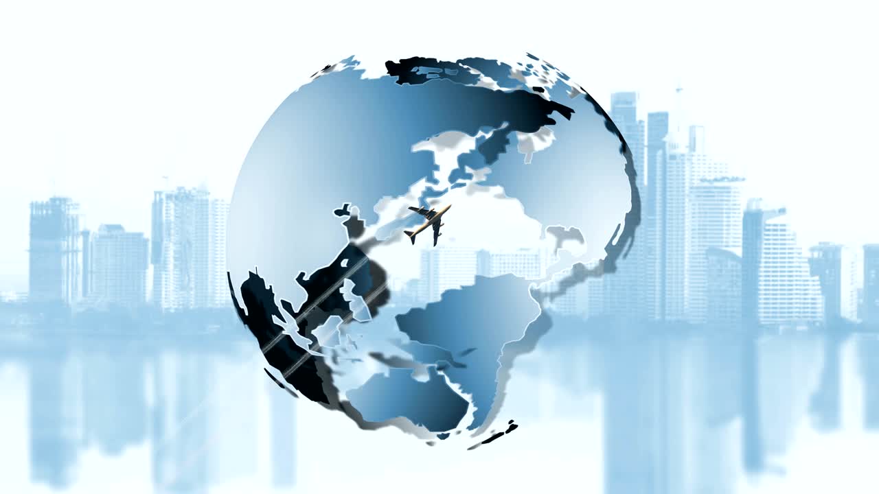 지구 주위를 비행하는 비행기