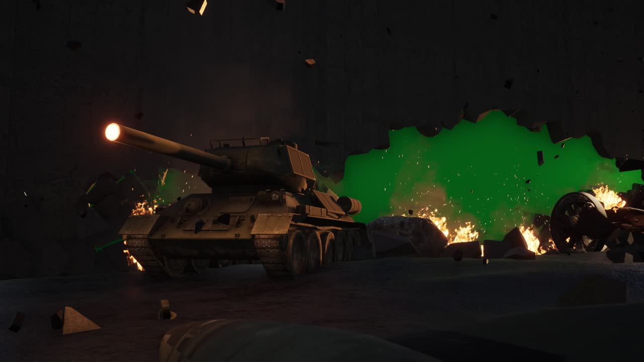 Dopo la guerra con sfondo a schermo verde 4K.
