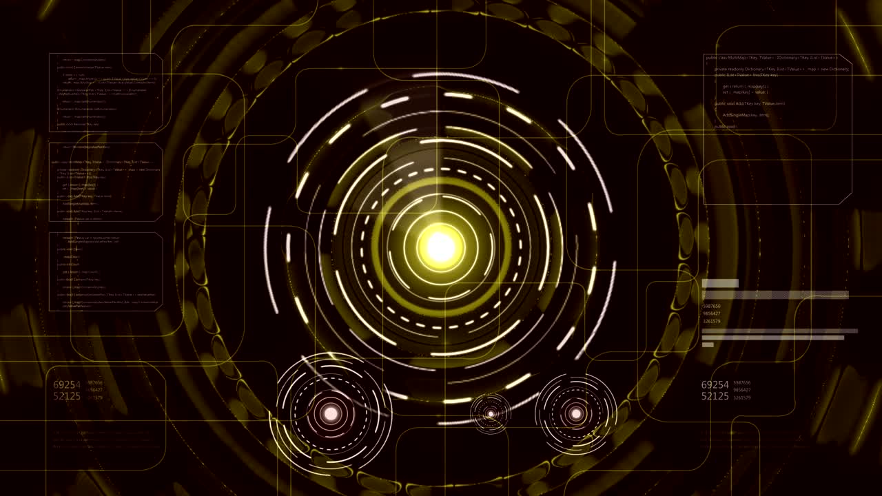 미래의 노란색 헤드업 디스플레이