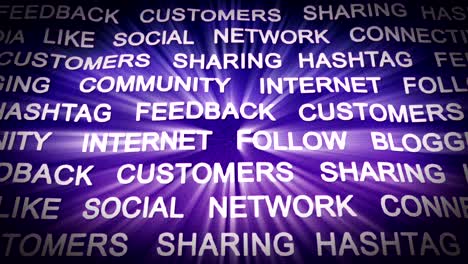 palabras clave de las redes sociales animación, renderización, fondo, bucle