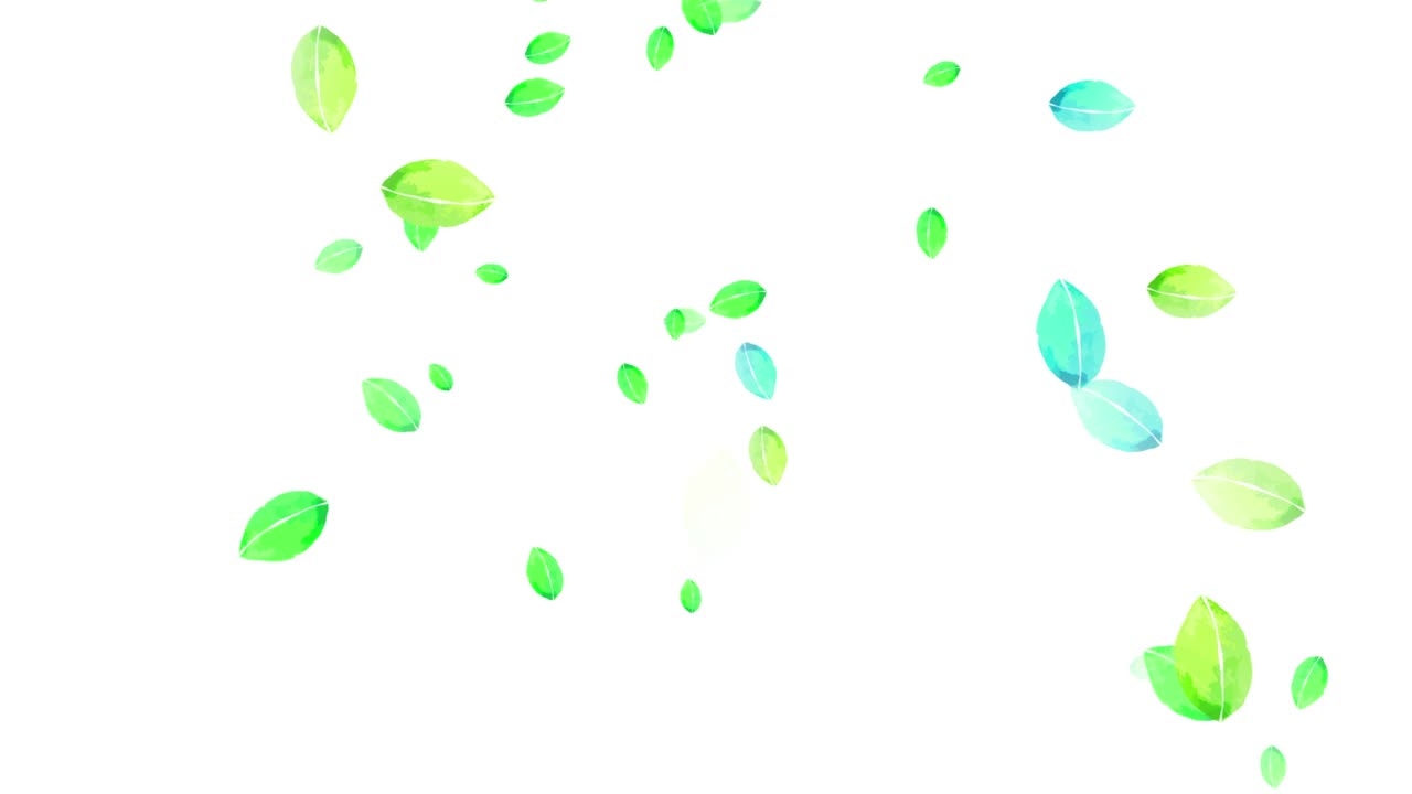 수채색 녹색 잎이 떨어지는 루프