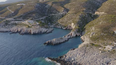 aerial - porto limniona in zakynthos, greece - general shot