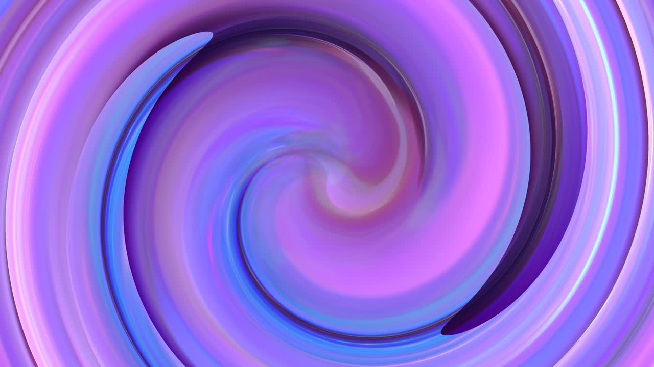Fluorescent spiral in infinite rotation animation. Funky holographic iridescence backdrop