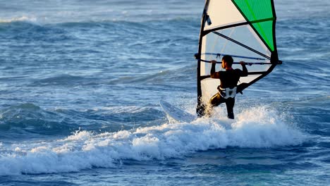 male surfer windsurfing in the beach 4k