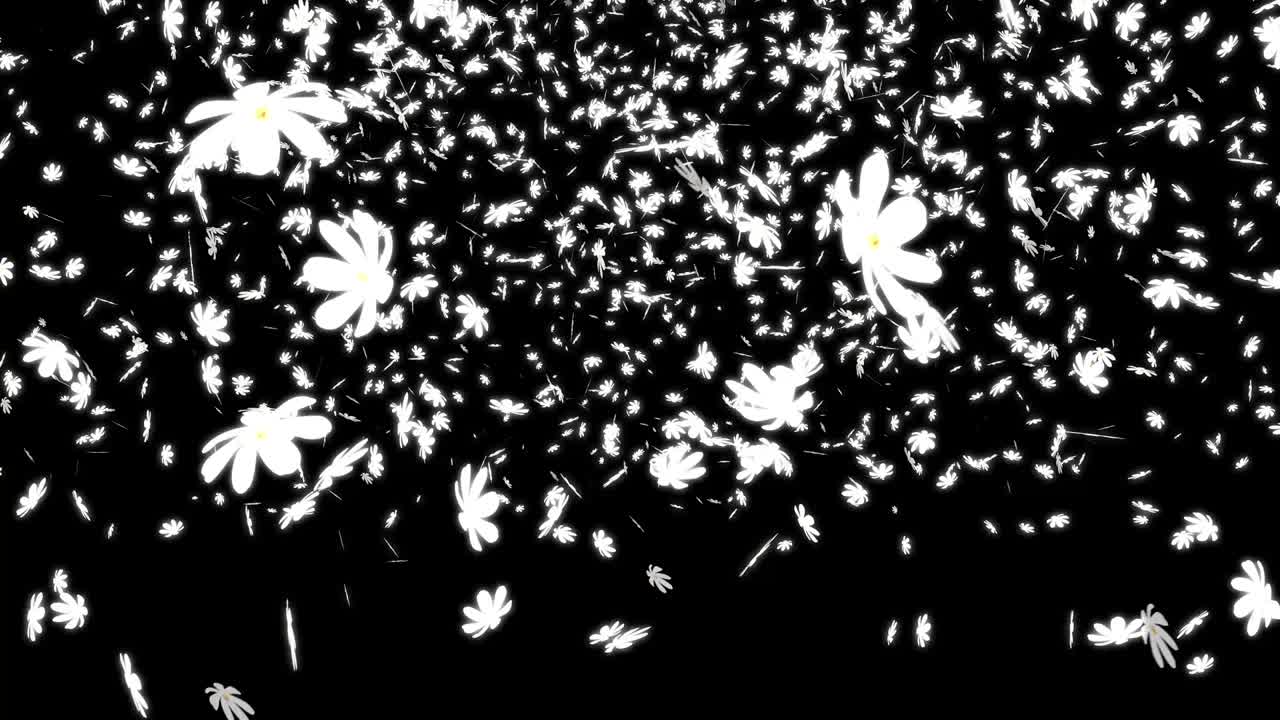 el cosmos blanco cae partículas gráficos de movimiento