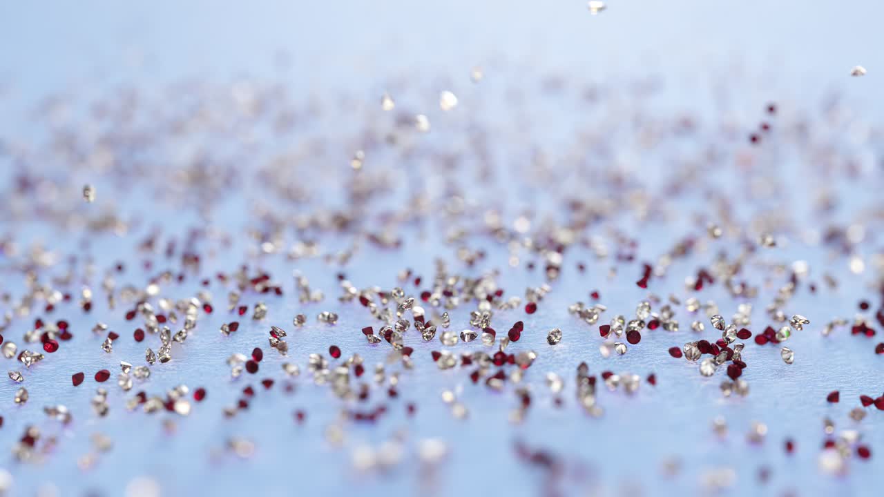 Diamond And Ruby Rain With Shallow Depth Of Field