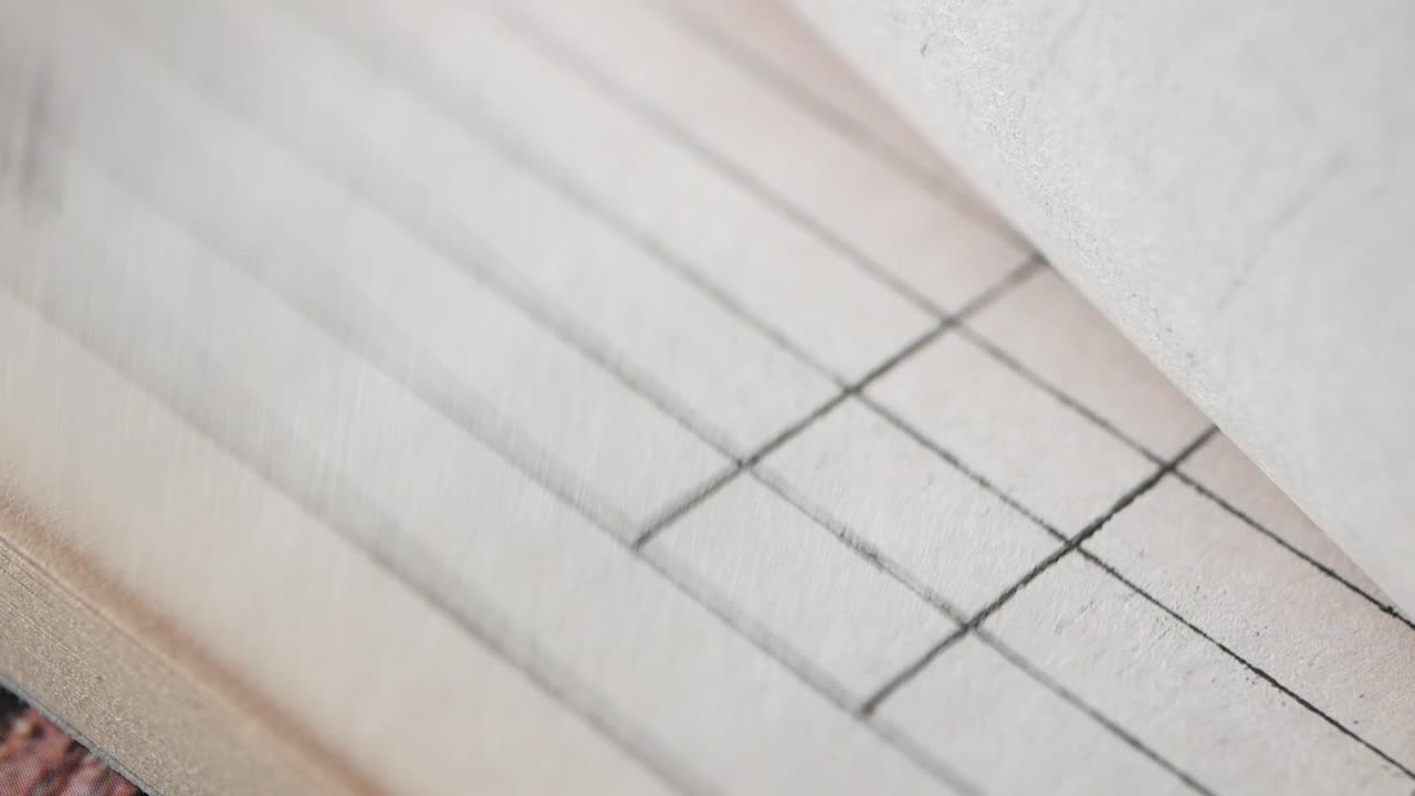 primer plano de una página del cuaderno alineada