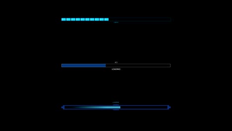 3 Loaders technoloogical futuristic sci-fis. HUD Interfaces