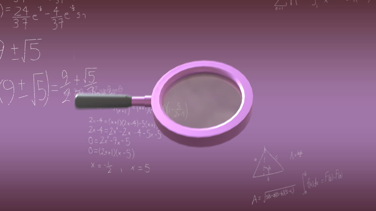animación de la lupa sobre el procesamiento de datos matemáticos