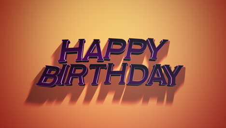 dibujo animado texto de feliz cumpleaños púrpura en gradiente de moda naranja