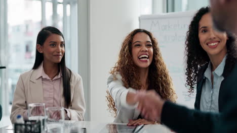 business people, meeting and handshake