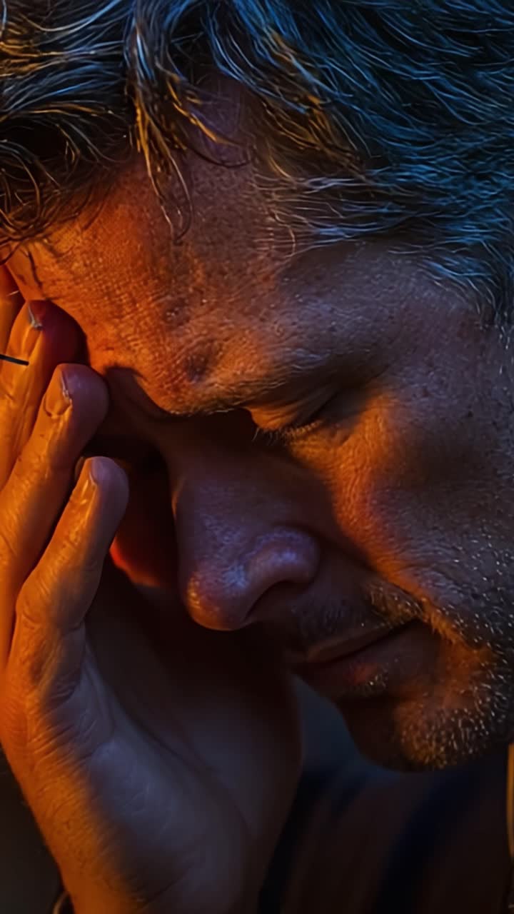 Um Momento Profundamente Introspectivo: Capturando a Essência da Luta e da Reflexão Através de Retratos Emocionais em Dois Quadros.