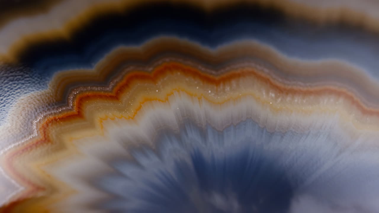 Close-up of a Banded Agate Mineral Slice