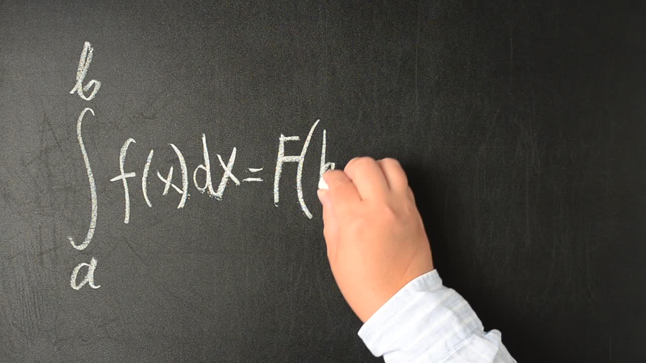 Mathematical analysis. Newton-Leibnitz formula. We write with chalk on a board