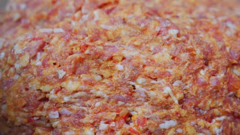 close up of ground meat