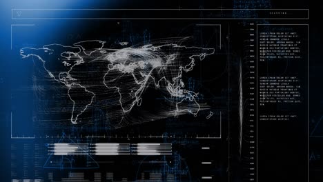 animación del procesamiento de datos con puntos de luz sobre fondo negro