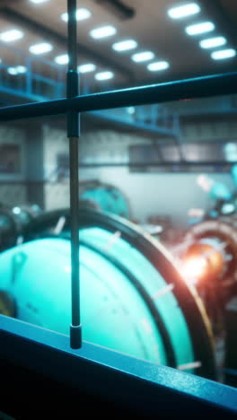 primer plano de una gran máquina industrial en una fábrica