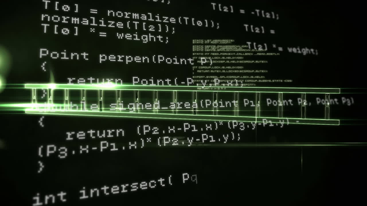 Animation of dna strand spinning and data processing