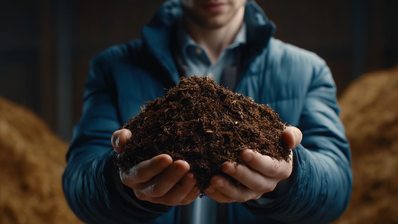 A Close-Up of a Person Holding Nutrient-Rich Soil, Highlighting Environmental Sustainability and the Importance of Healthy Ecosystems in Agriculture and Gardening Practices