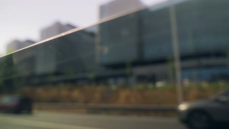 blurred motion on a city highway