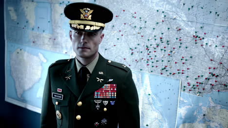 us army officer in war room