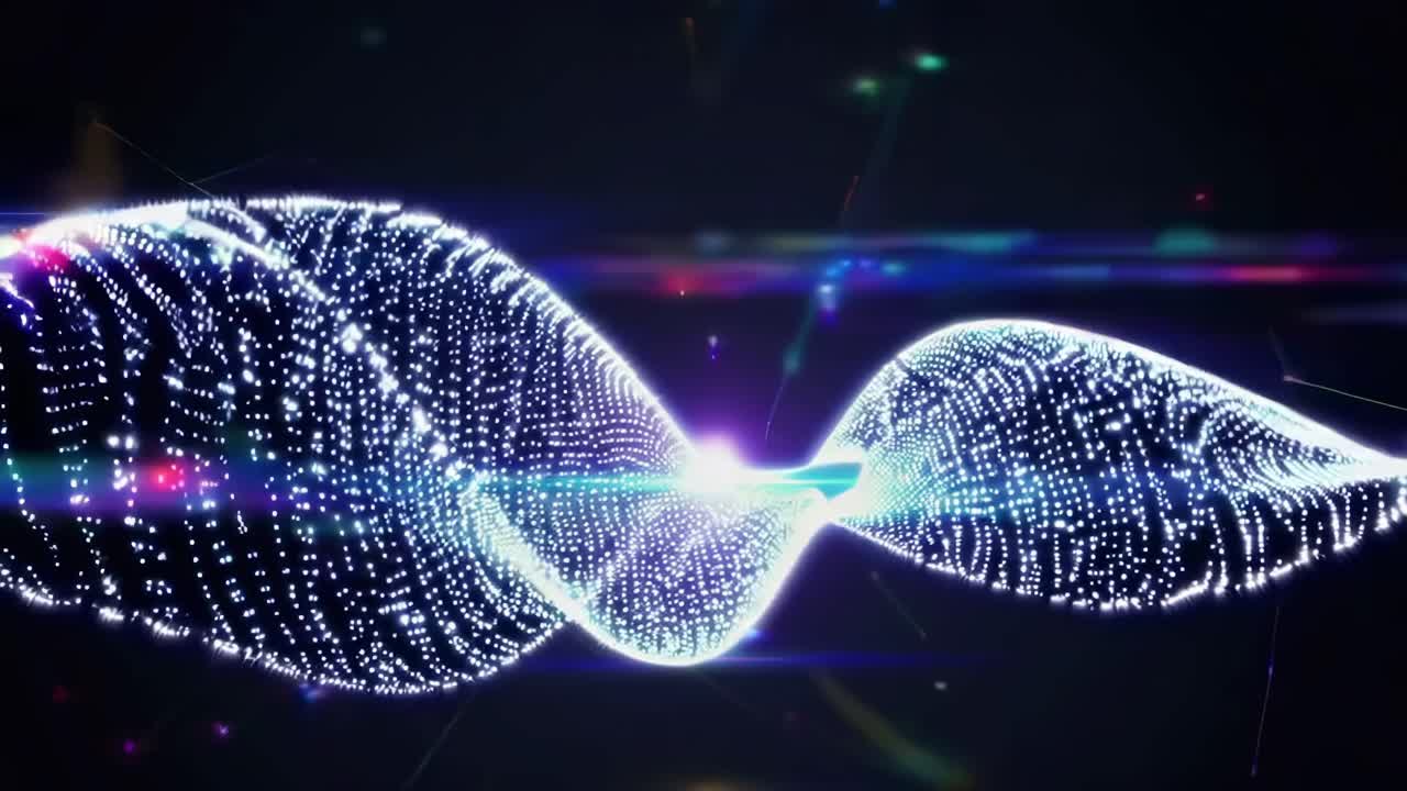 Abstract Glowing Dot Wave