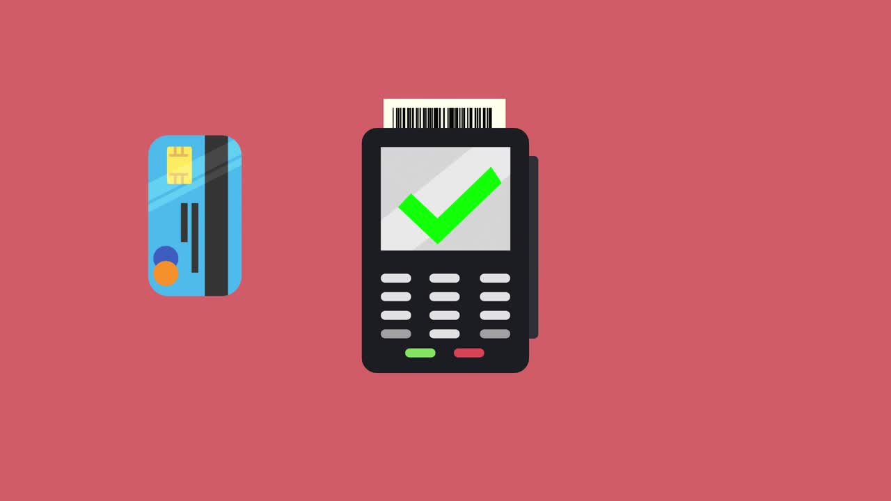 paying with contactless card concept, credit card terminal known as a POS or chip and pin machine