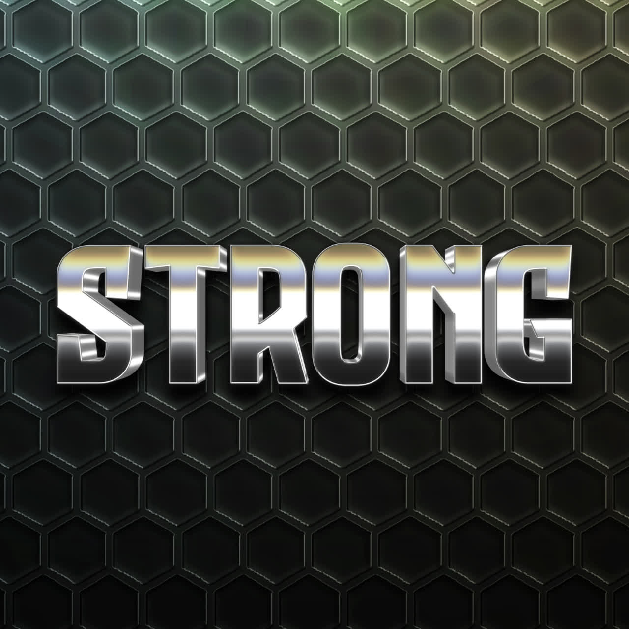 Strong Text on Hexagon Grid Background