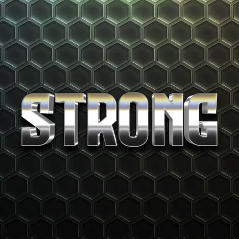 Strong Text on Hexagon Grid Background
