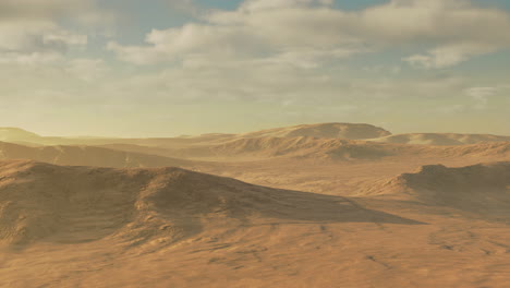 majestic golden desert landscape bathed in warm sunlight during sunset