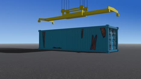 cyan rusty shipping container loop