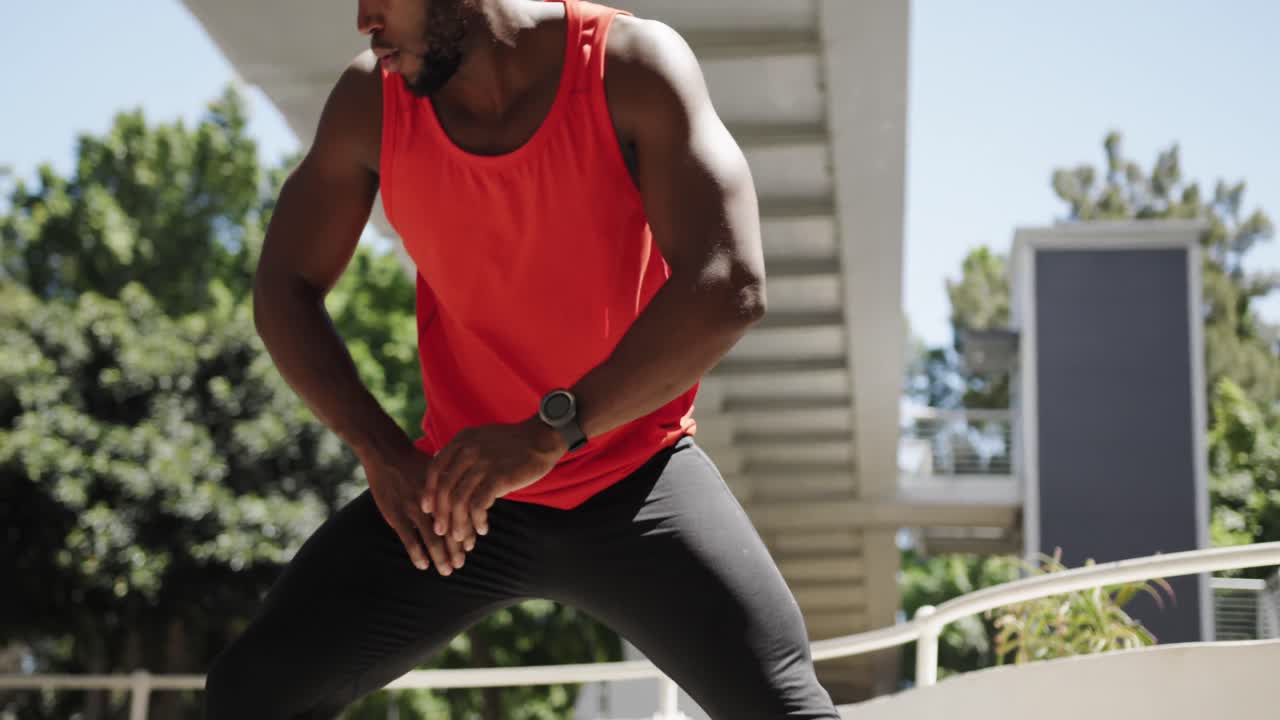 Man exercising in an urban setting