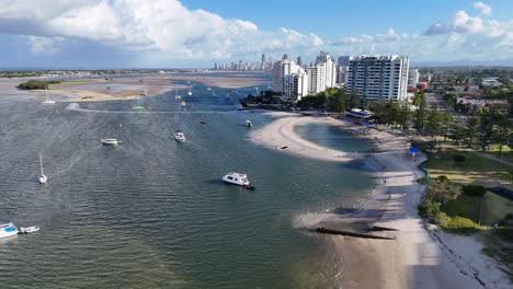 boats and coastline at gold coast, australia