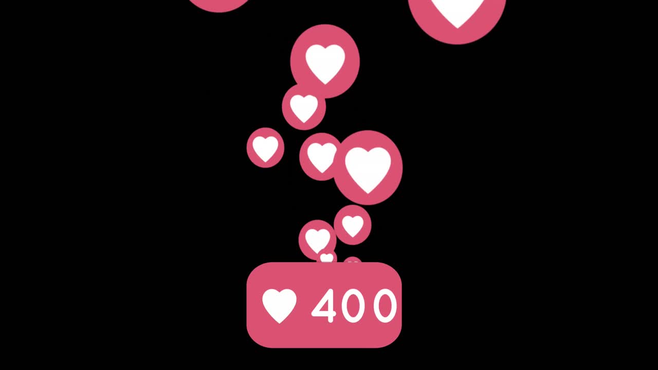 소셜 미디어를 위한 심장 아이콘과 숫자 4k