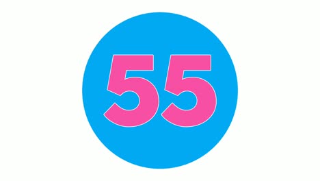 number 55 fifty five sign symbol animation motion graphics on white background,4k cartoon video number for video elements