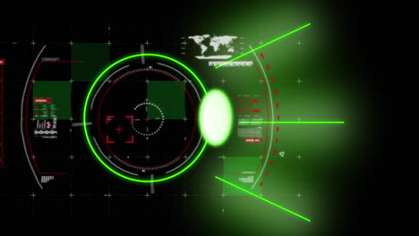 animation of scope scanning over data processing on black background